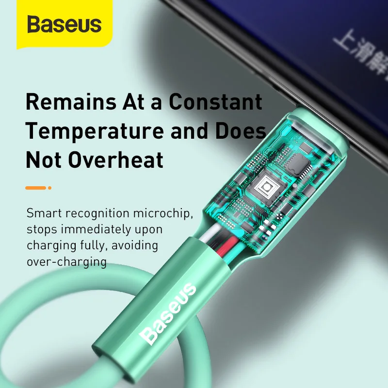 Baseus Type C кабель 3A Быстрая зарядка для Samsung S20 S10 S9 Xiaomi One Plus USB-C Sillca гелевый