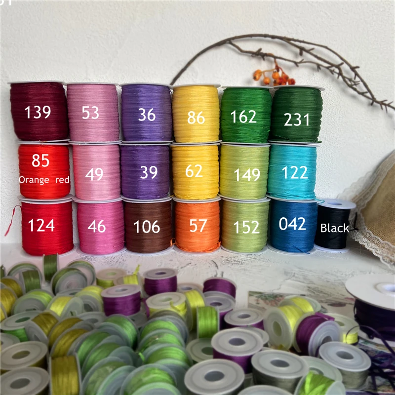 10m/roll 2mm 4mm 7mm 13mm 100% real pure silk taffeta ribbons for embroidery and handcraft project gift packing | Дом и сад