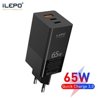 ilepo pd charger 65w gan quick charge 4 0 3 0 pd usb c type c usb charger fast charging for iphone 12 pro max 11 pro x xs 8 plus