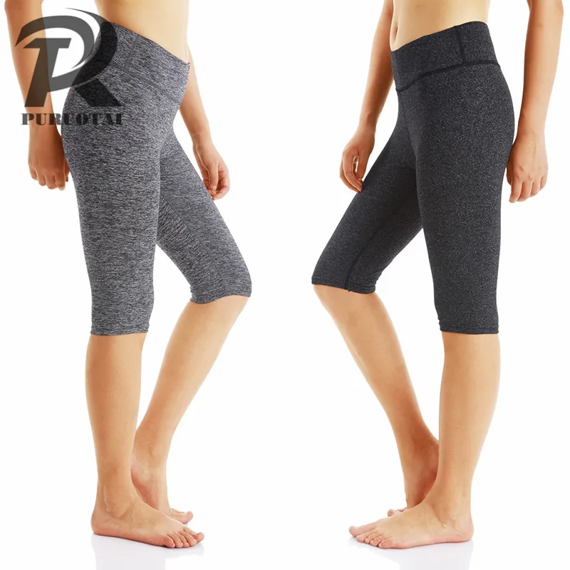 Брюки Капри для йоги быстросохнущие и дышащие бриджи до колена спортивные шорты