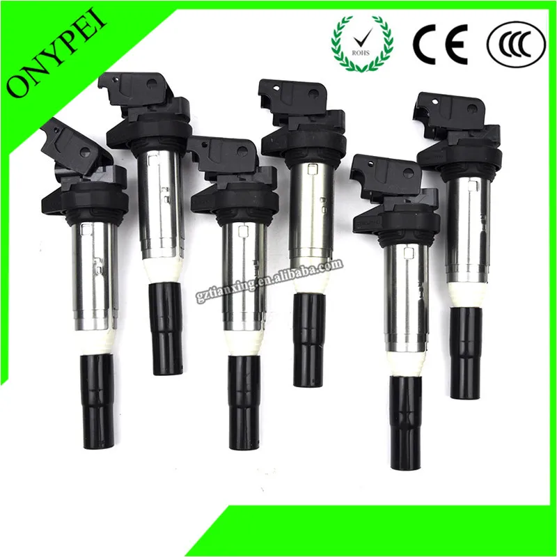 6 шт./лот 12138616153 новые катушки зажигания для BMW 1 3 5 7 X3 X5 Z4 N20 N26 N52 N54 N55 2.0L 3.0L (2004 ) 12137594596