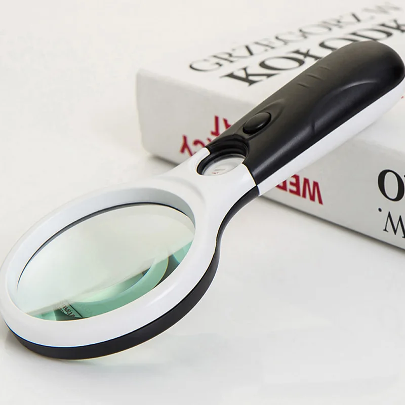 6902AB Handheld 3 LED Light Reading Magnifying Elderly Jewelry Appraisal Plastic Glass Lens Loupe T-east magnifier | Инструменты