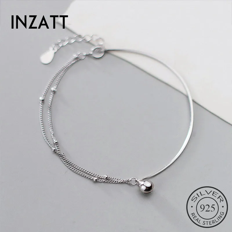 

Женский Асимметричный браслет INZATT, из настоящего серебра 925 пробы, вечерние Изящные Ювелирные изделия в минималистическом стиле