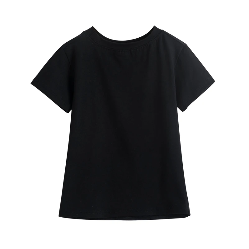 Летняя Детская футболка с короткими рукавами футболки белого и черного цвета - Фото №1