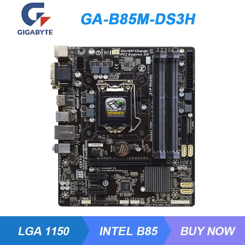 

Оригинальная материнская плата для ПК Gigabyte LGA 1150 Intel B85 B85M DDR3 32G Xeon E3 Core i3 i5 i7 процессоры HDMI PCI-E 3,0 X16