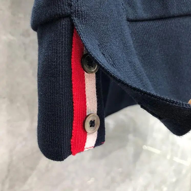 

2021 Fashion TB THOM Brand Spring Autumn hooded Clothing Cotton Men Women Pullover Sweatshirts O-Neck Casual Sportswear Coat