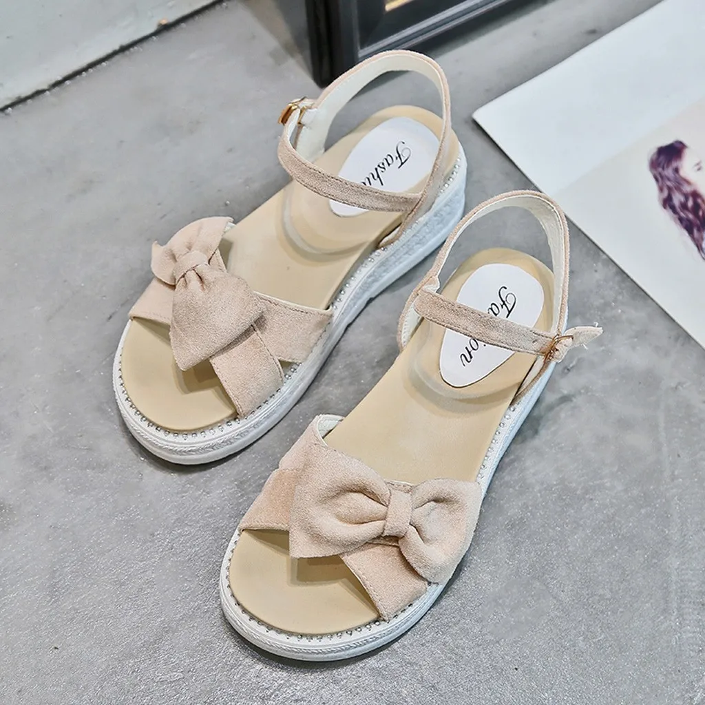 Сандалии SAGACE женские на платформе пляжная обувь толстом каблуке с милым бантом