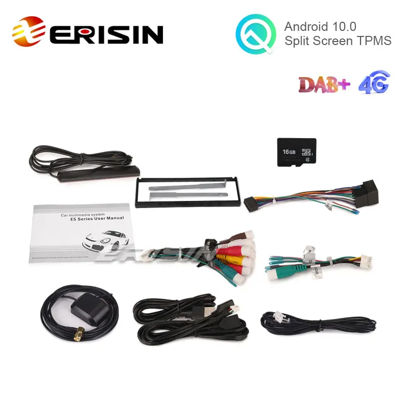 Erisin ES5188U 7 &quotAndroid 10 0 автомобильный стерео DVD GPS WiFi TPMS DVR DTV BT OBD2 DAB + CarPlay 4G | Автомобили