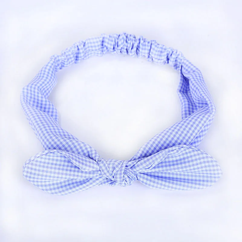 style 9 blue Одноцветный ободок с заячьими ушами для женщин, завязанный бантом, повязка для волос, женский эластичный ободок для волос с заячьими ушками, головной убор, аксессуары для волос - Цвет: style 9 blue