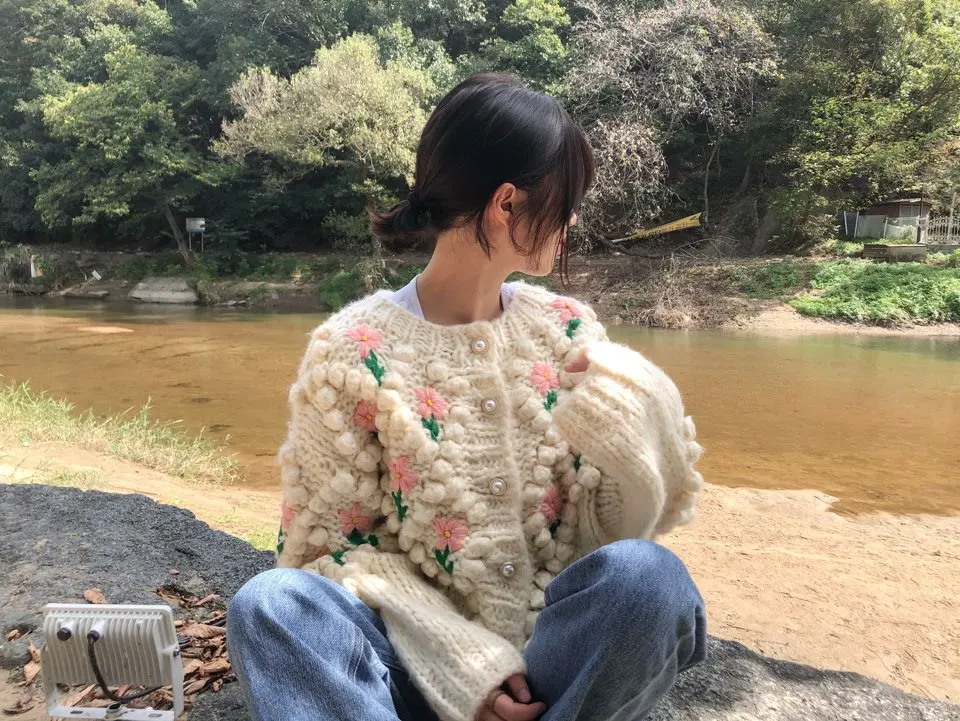 

Fashion new heavy industry ball cardigan sweater coat