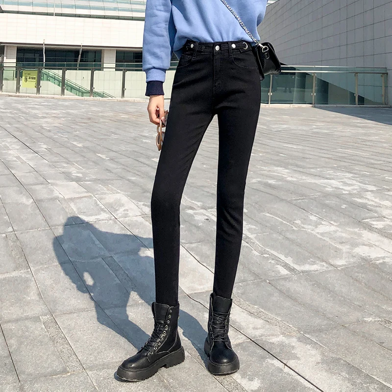 

Women Skinny Jeans Classic Blue Black Mom Denim Pants Female Plus Size 40 Washed Stretch Pencil Trousers Fashion Brand Clothing
