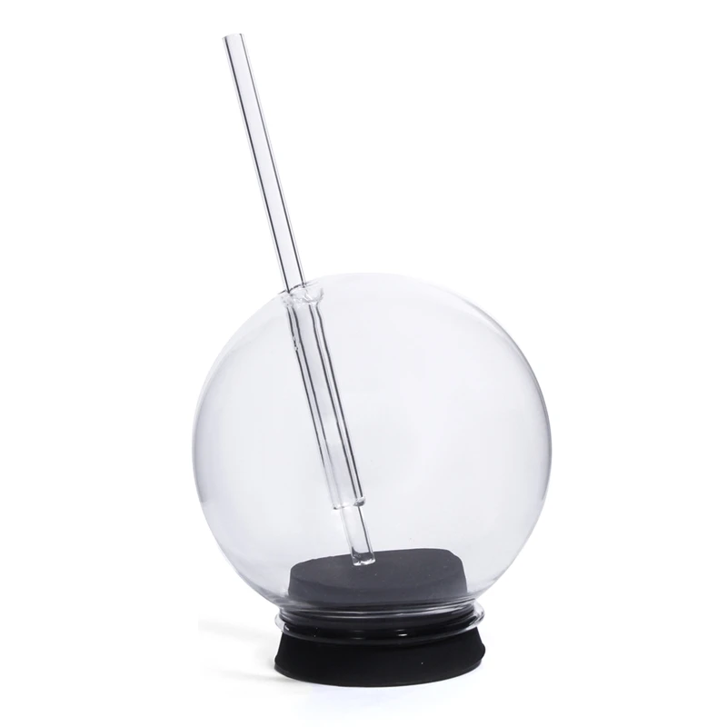 

Transparent Creative Sphere Shaped Cocktail Glass Home Bar Party Reusable Drinking Straw Cup Wine Juice Beer Beverage Tumbler