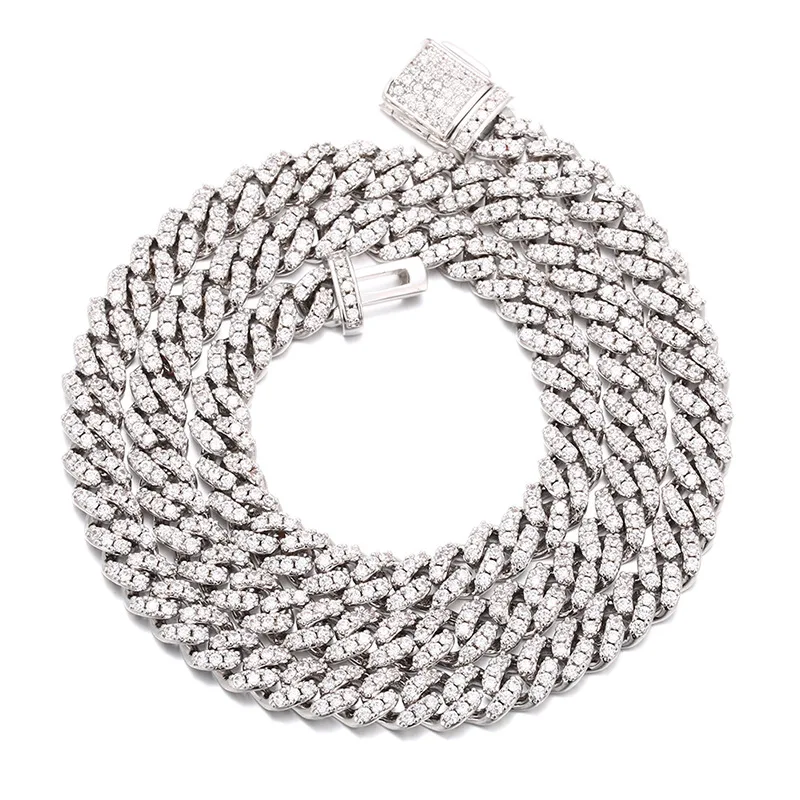 

Rock Street Iced Out Hip Hop Chain Necklace 6mm Miami Cuban Necklace For Men Women Silver Color Rapper Choker Jewelry 16/20inch