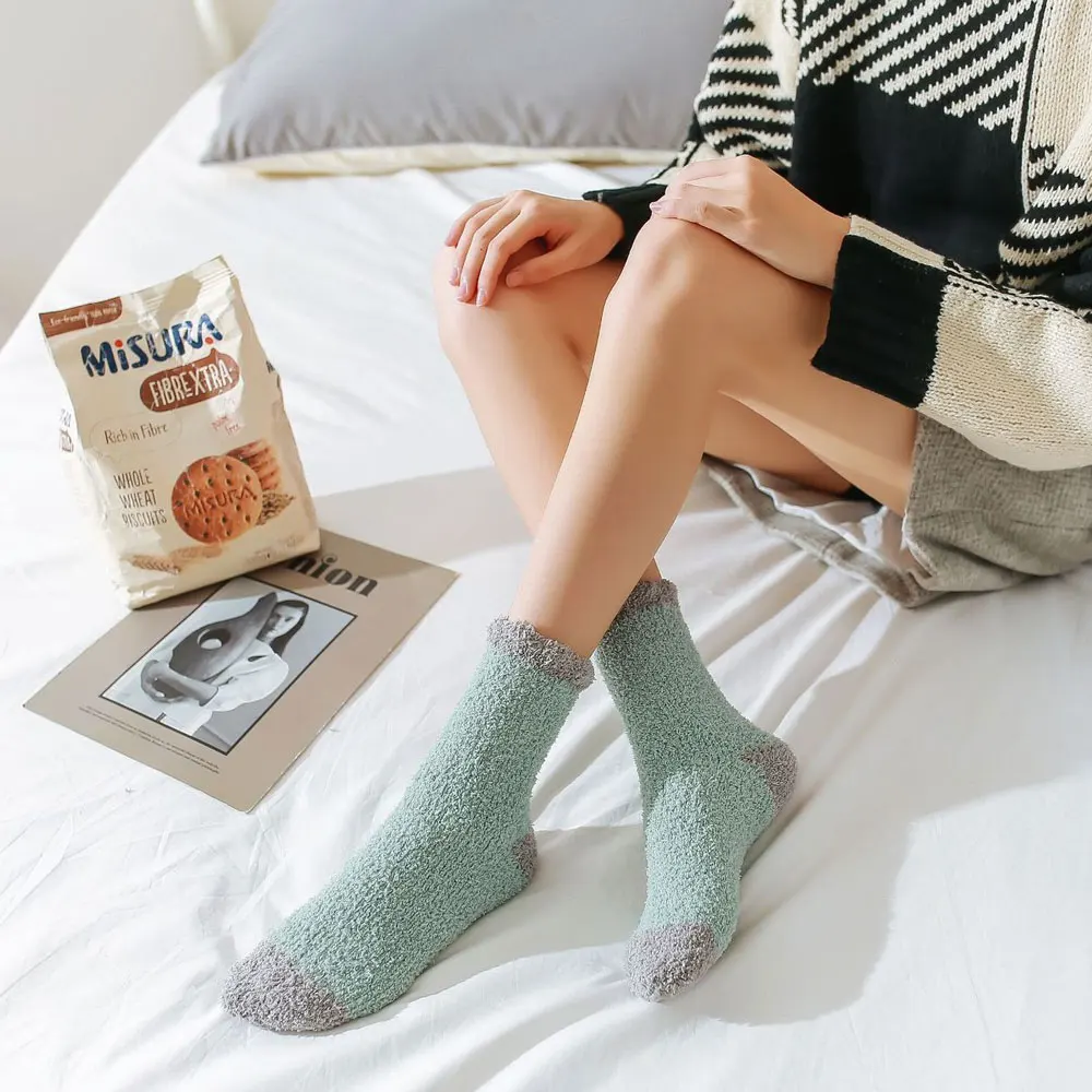 Winter Socks Women Thick Warm Socks Harajuku Kawaii Fluffy Fuzzy Socks Slippers For Home Lolita Cute Skarpetki