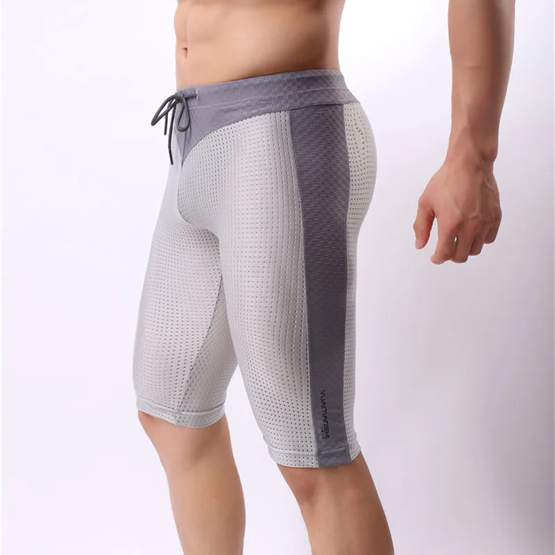 Mens Shorts Ice Silk Cool Comfort Breathable Underpants Mesh Boxer Men Underwear U Pouch Sexy Underpants Cuecas Nylon Pants