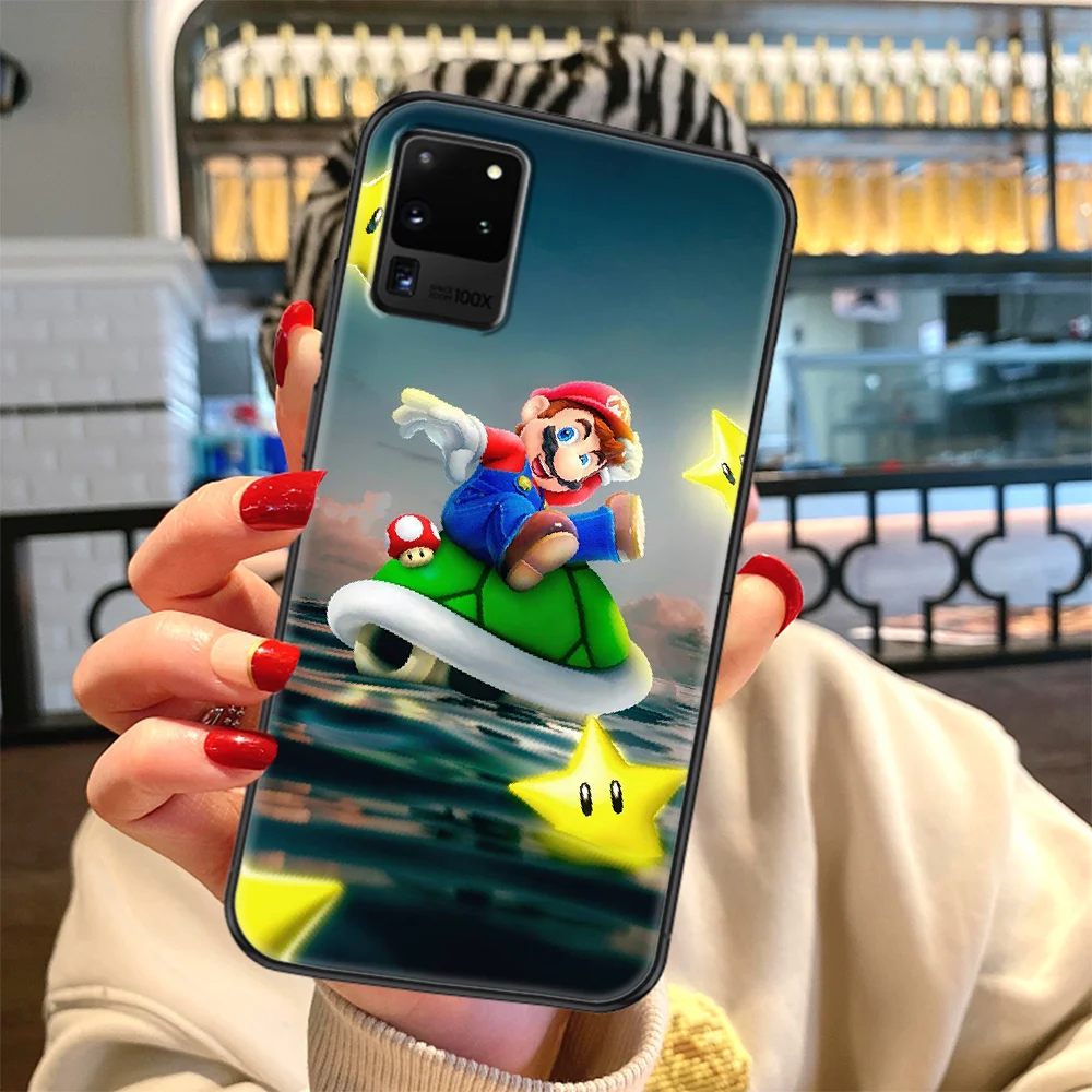 

marioes Super Bros Phone case For Samsung Galaxy Note 4 8 9 10 20 S8 S9 S10 S10E S20 Plus UITRA Ultra black painting coque trend