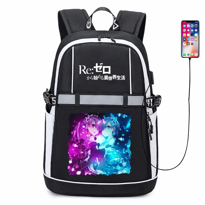 Рюкзак Re:Life in a other world от zero сумка-рюкзак из ткани Оксфорд со светоотражающими