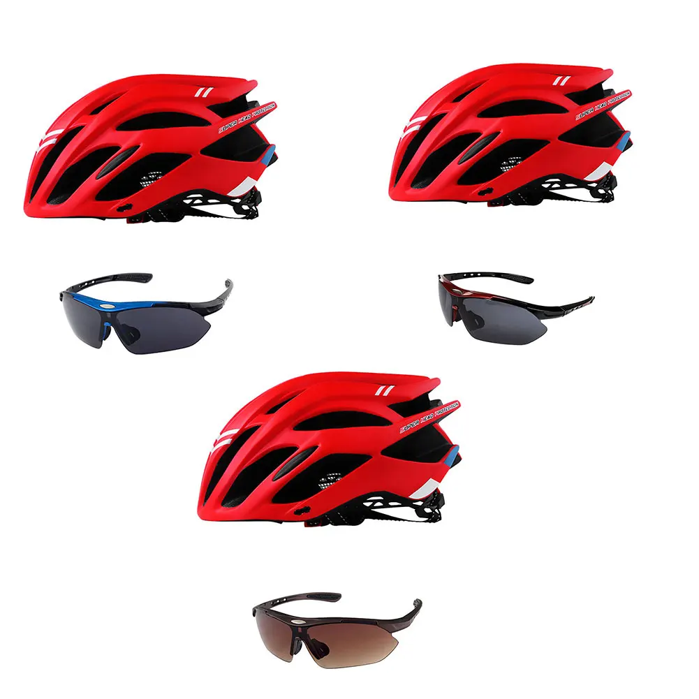 

Professional Road Mountain Bike Helmet With Glasses Ultralight MTB All-Terrain Bicycle Helmet Sports Riding Cycling Helmet3Style