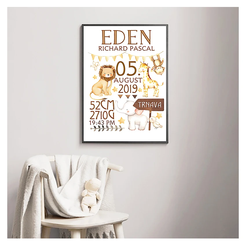 Искусство печать животных холст картина на стену в скандинавском стиле мальчик