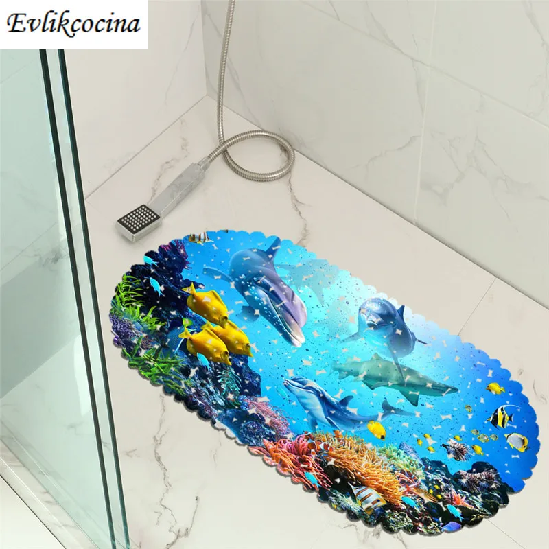 Alfombrilla de baño antideslizante de PVC, Tapete Banheiro Antiderrapante tappino Doccia, 35x70cm, Ocean World, envío gratis