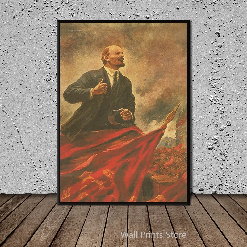 Ленин на трибуне художественные картины холсте для гостиной ПЕЧАТЬ Плакаты