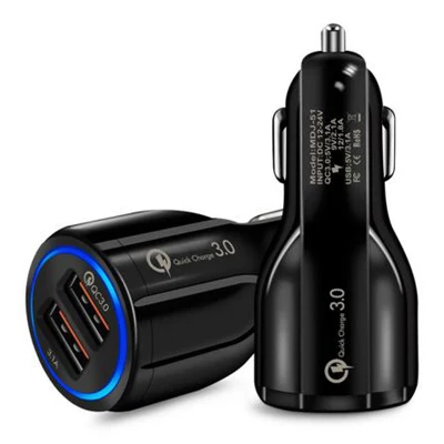 Черный Автомобильное USB зарядное устройство для мобильного телефона зарядное устройство 2 порта USB для Ford Fiesta Focus 2 1 Mondeo 4 3 Transit Fusion Kuga Ranger Mustang KA S-max - Название цвета: Черный