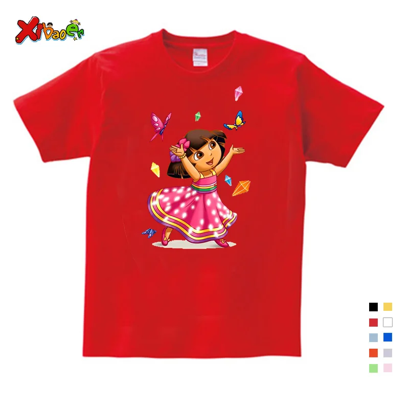 Футболка для девочек милая летняя детская футболка 2020 Цветные Милые Мультяшные