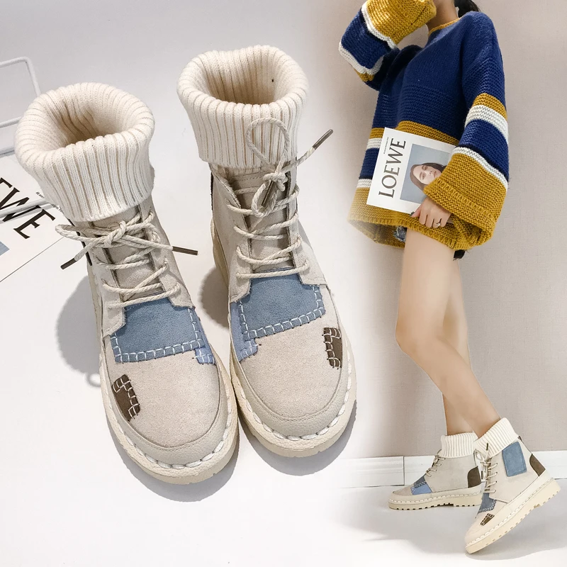 Зимние ботинки модные женские botas mujer invierno коллекция 2019 года ботильоны на