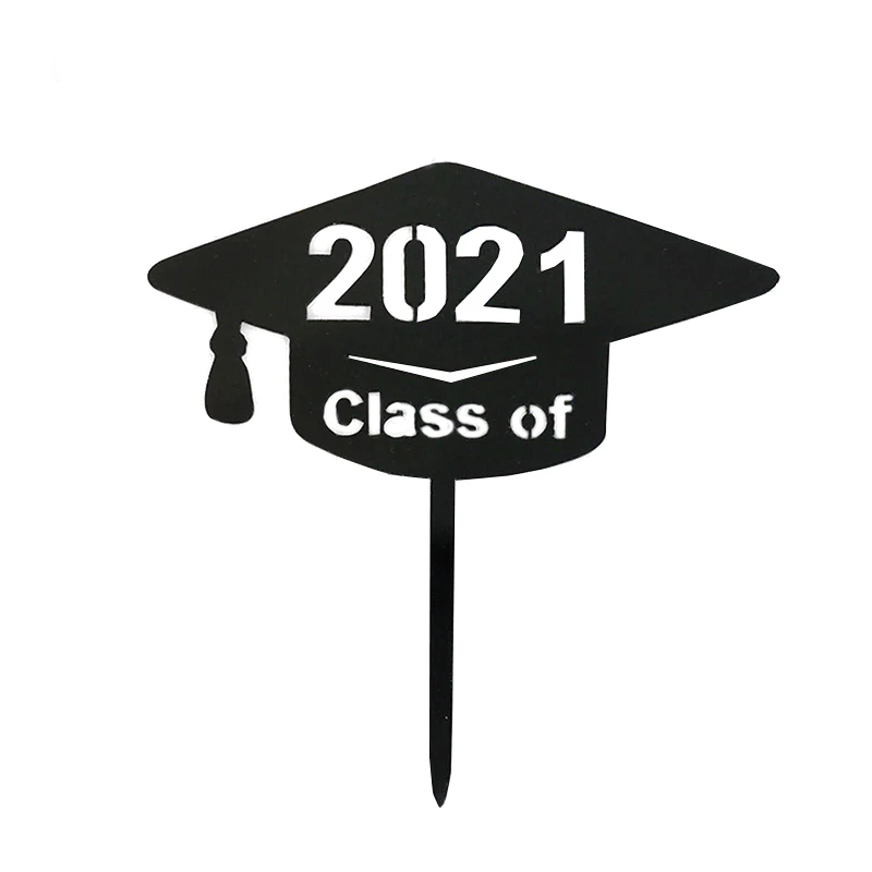 Акриловые топперы для торта с удовольствием от выпускного вечера кепка