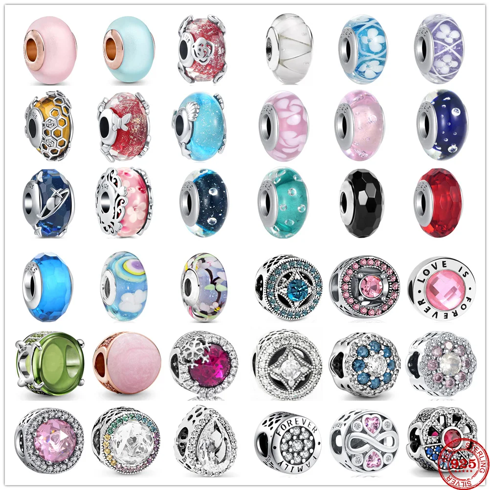 Новые искусственные серебряные цветные бусины из муранского стекла и циркония DIY