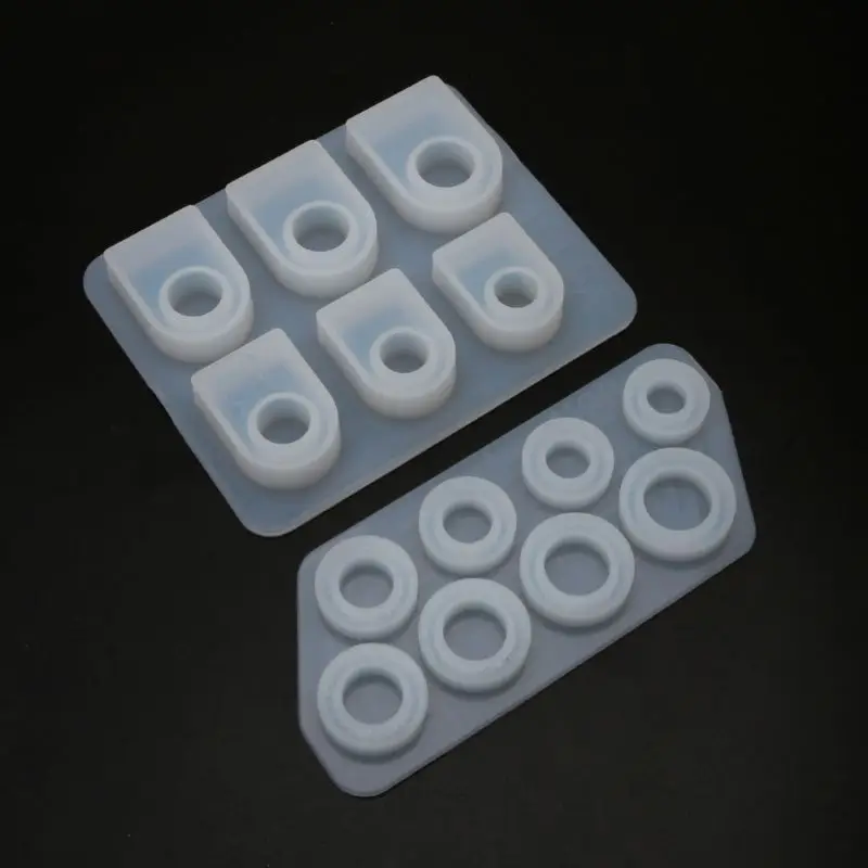 

52Pcs Assorted Sizes Round Square Ring Silicone Resin Mold Jewelry Making Tools