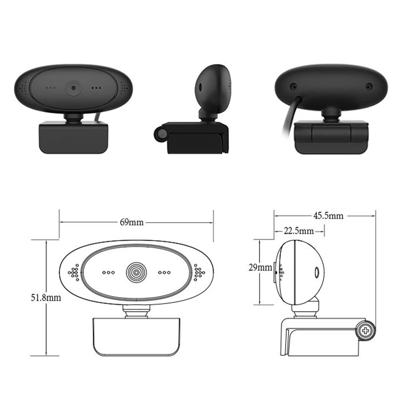 

Computer Camera 1080P Full HD Webcam for PC Laptop Desktop USB Webcam with Microphone Plug and Play Auto Focus DJA88