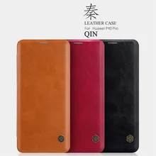 For Huawei P40 Pro P40 Lite Flip Case Nillkin Qin Vintage Leather Flip Cover Card Pocket Wallet Case For Huawei P40 Phone Bags