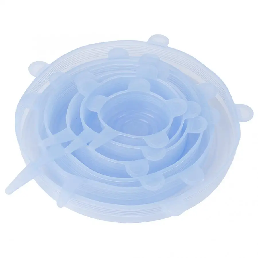 6 шт прозрачный силиконовый контейнер для хранения еды крышка многоразовый