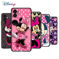 disney minnie mouse silicone black cover for apple iphone 13 12 mini 11 pro xs max xr x 8 7 6s 6 plus se phone case