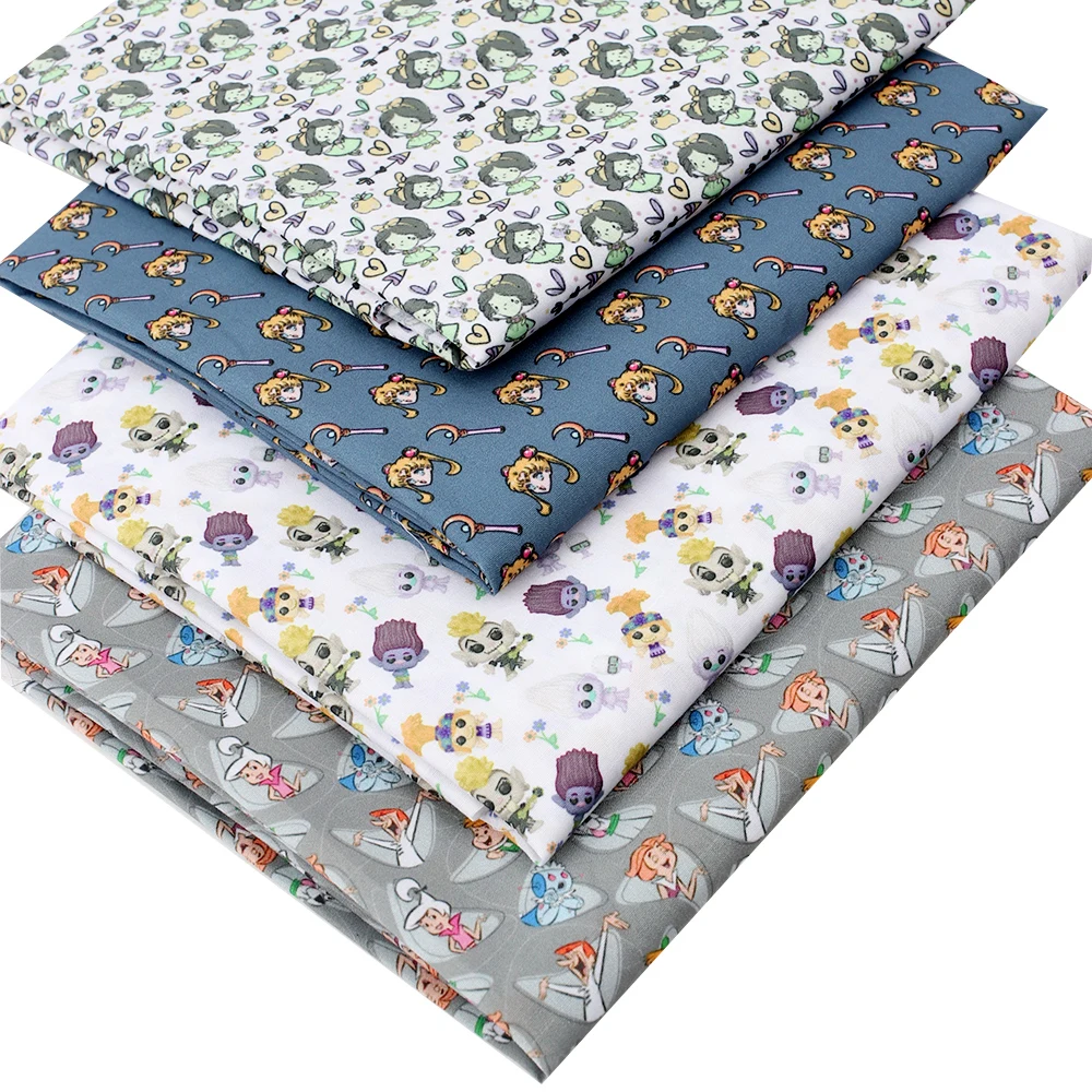 AHB 45*150 см 1 шт. ткань полиэстер хлопок эльфы девушка печатных листов DIY платье