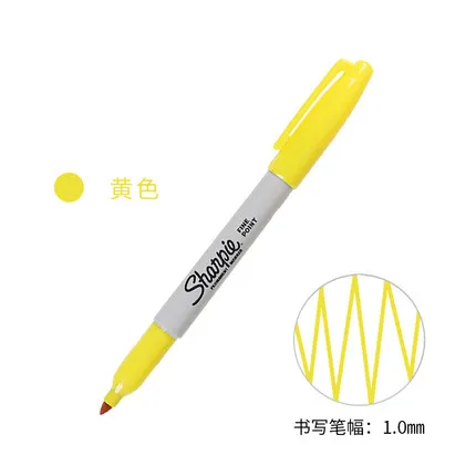Yellow 1 шт. маркер Sharpie ручка масляная не выцветает водонепроницаемый Быстросохнущий художественный цветной маркер большой емкости - Цвет: Yellow