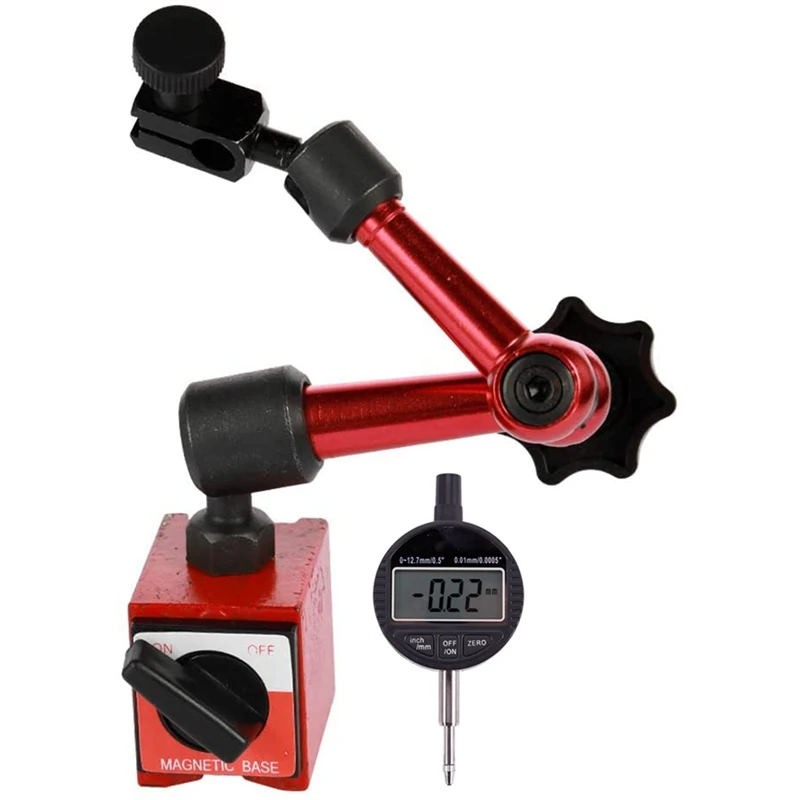 

Digital Dial Indicator 0-12.7Mm/0.5Inch 0.01 With Mini Magnetic Base Holder Gauge Caliper Measuring Tools