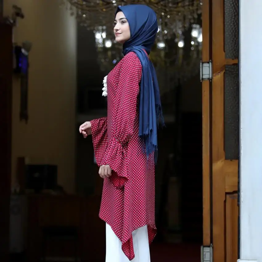 

Модный Асимметричный топ mulsim с расклешенным рукавом, исламский Топ, женская рубашка для молитв F1800