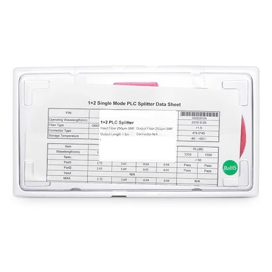 ПЛК сплиттер 1x2 волоконно оптический FTTH Сплиттер со стальной трубкой