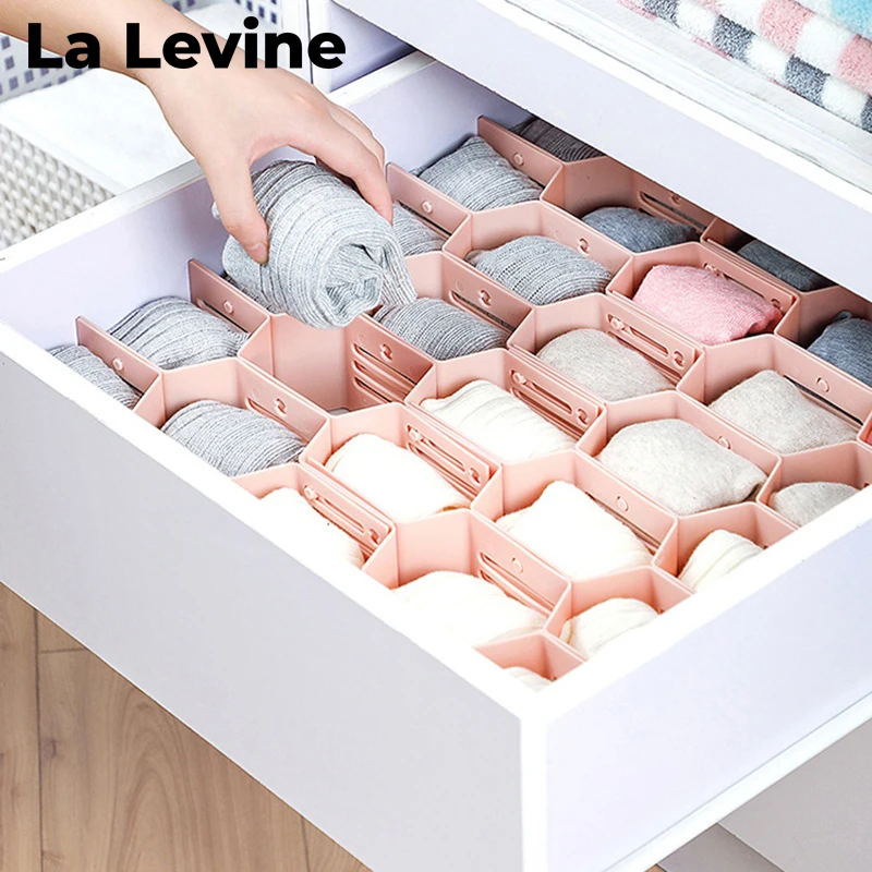 

Drawer Organizer Storage Divider Home Bedroom Desk Board Combination Organize Socks Panties Grid Adjustable Household Items Tool