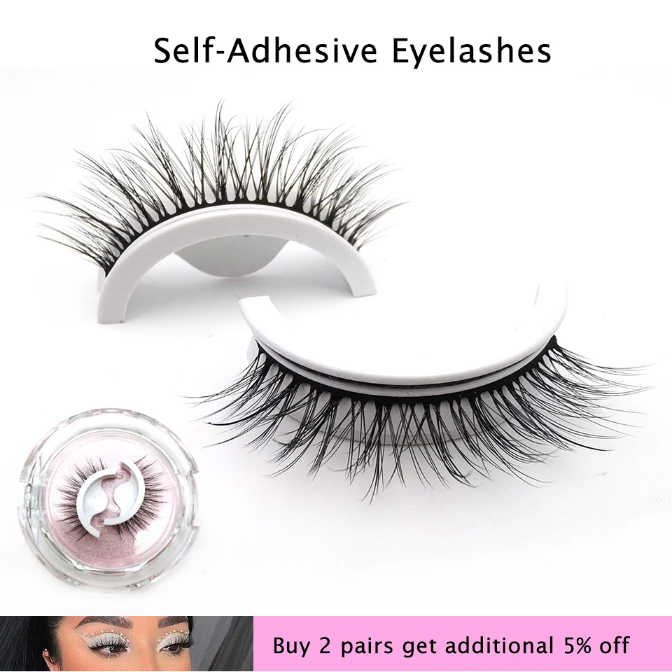 

Самоклеящиеся 3D норковые ресницы, натуральные накладные ресницы, без клея, легкий объем, норковые ресницы, Многоразовые Накладные ресницы ...