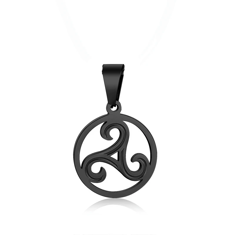 Pendant Серебряное ожерелье Triskelion с тройной спиральной подвеской, ожерелье из нержавеющей стали Bbc Renaissance, ювелирные изделия унисекс - Окраска металла: Pendant
