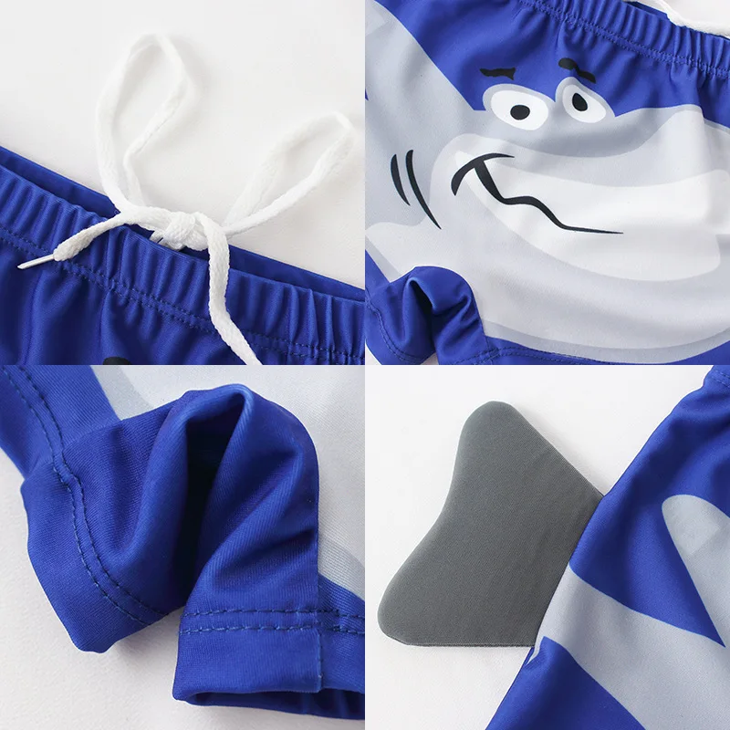 

2021 Children's Swimwear Boys 3-10 Years Old Dinosaur Baby Split Boxer Swimsuit Set Hooded Male Middle-aged and Big KidsSwimsuit