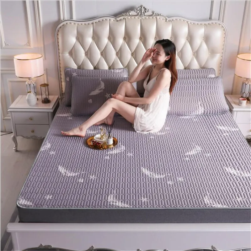 

Latex Printing Foldable Cooling Summer Sleeping Mat with Pillow Shams Queen Mattress Protector Sheet Summer Cool Pad