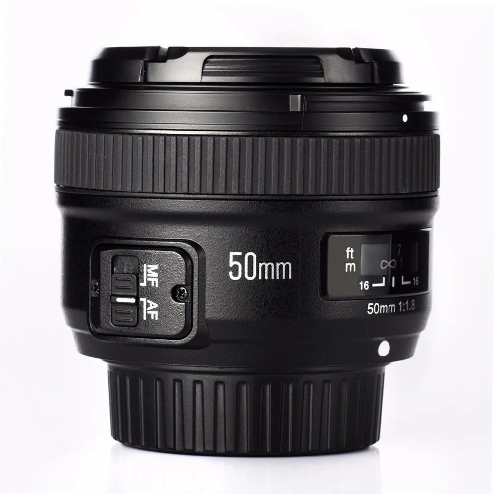 Объектив Yongnuo YN 50 мм F1.8 AF с большой диафрагмой и автофокусом для камеры Nikon DSLR