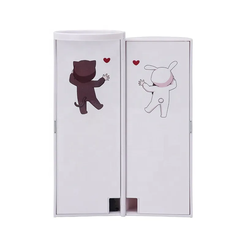 Чехол для карандашей милые школьные принадлежности Meow Bunny двухслойная белая