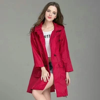 3 colors new fashion women raincoat with hood foldable cuffs laydies dress style rain coat waterproof rainwear jacket