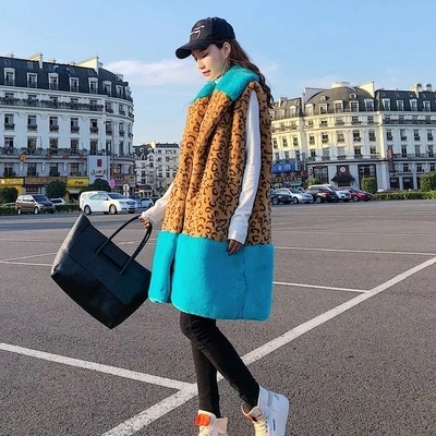 

Top Leopard Faux New Rabbit Fur Vest M1 high quality