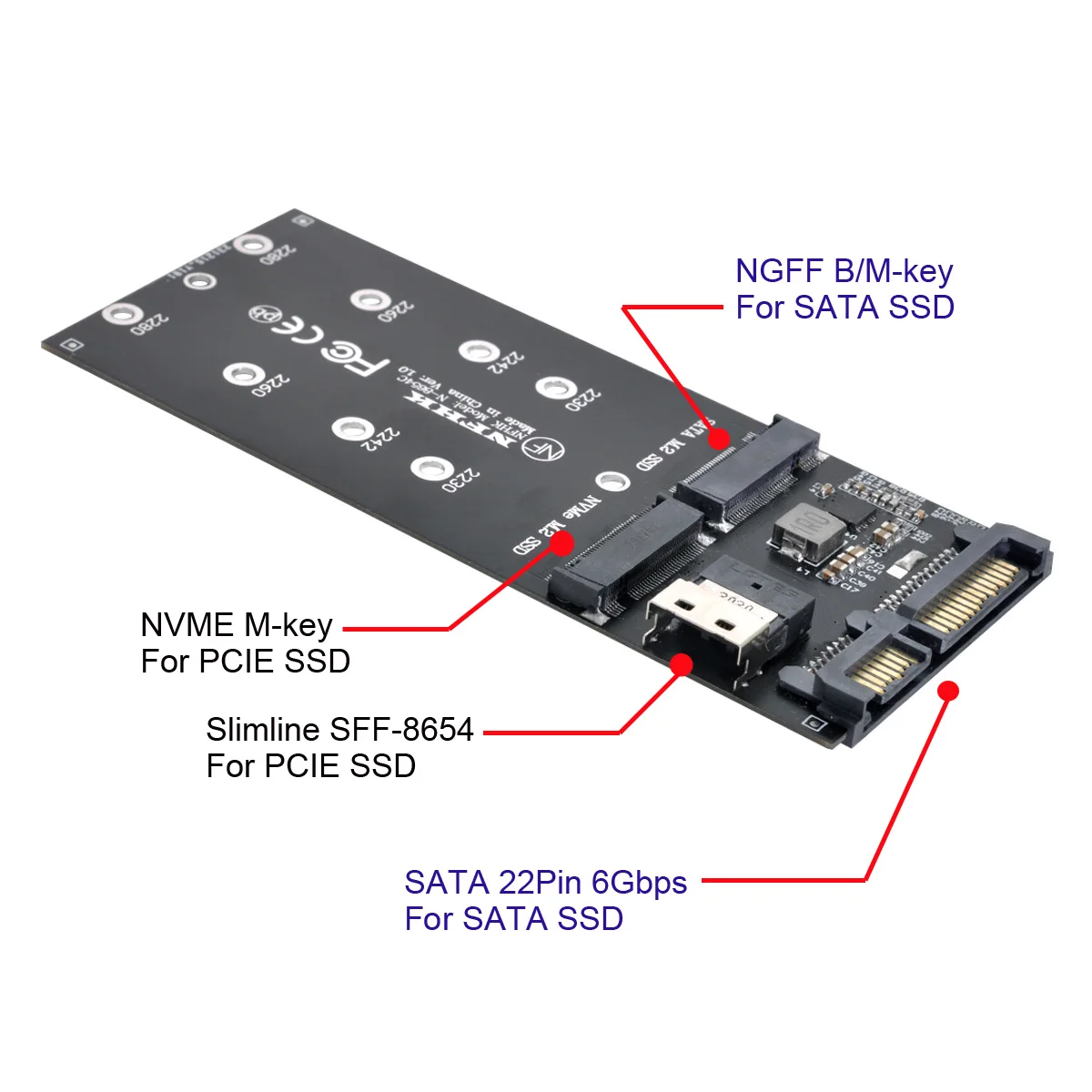 Cablecc U2 комплект NGFF M-Key для быстрой тонкости SAS NVME PCIe SSD SATA адаптер материнской платы